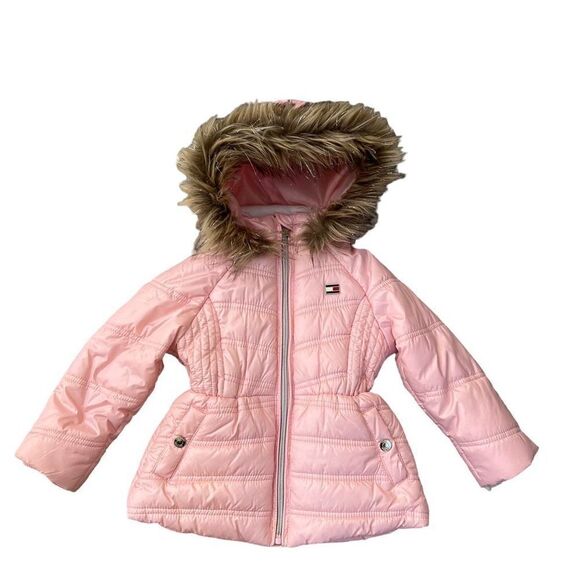 Tommy Hilfiger Girls' toddler pink Fleece lined puffer Jacket size 2T - Picture 2 of 5
